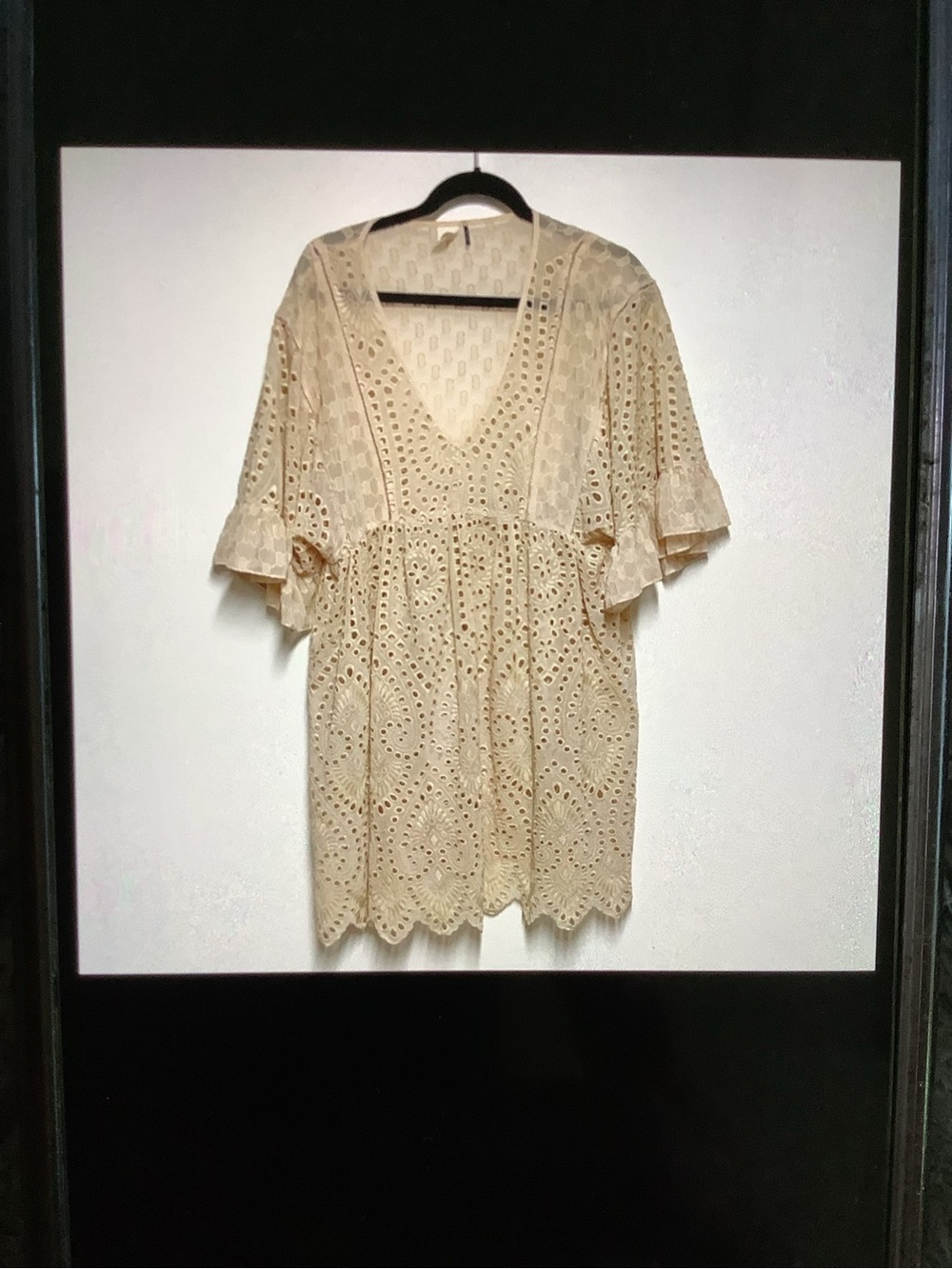 New Anthropologie Akemi+Kin Eyelet Blush Pink Swing Babydoll Style Dress Sz 4 - Picture 4 of 8